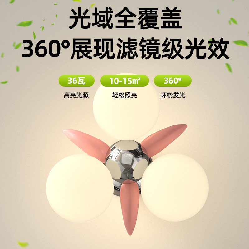 奶油风吊灯创意月亮儿童房间灯全光谱护眼灯温馨公主房吊灯智能灯图3
