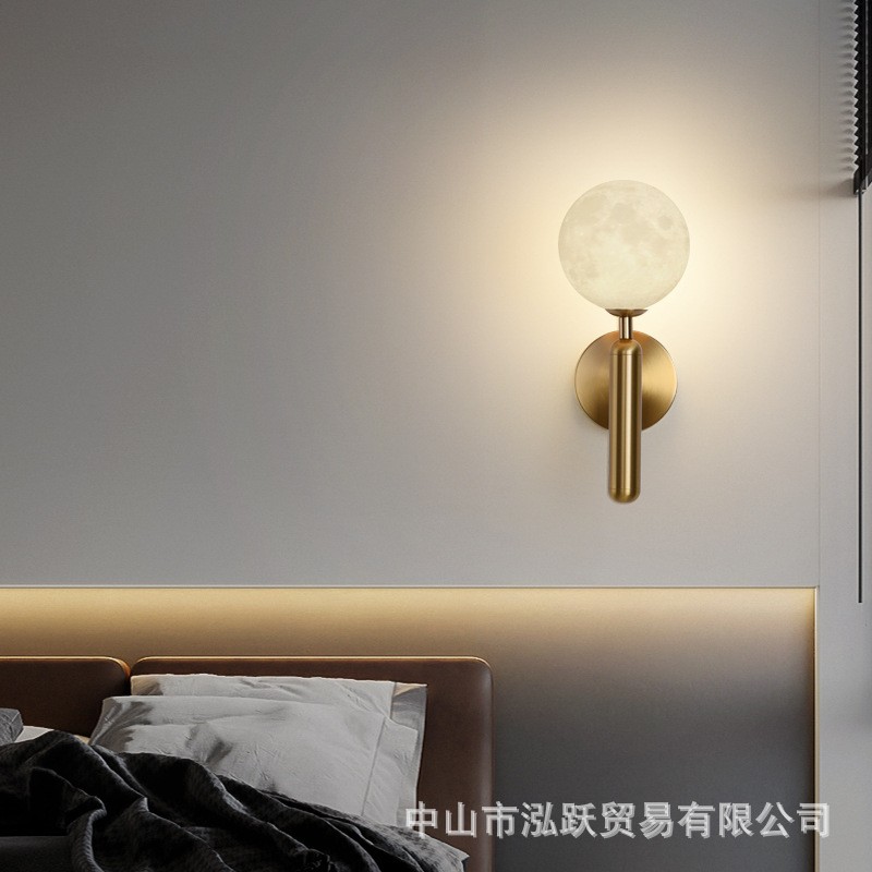 太空人室内壁灯3D月球灯星球灯北欧卧室床头灯客厅沙发背景墙灯具图2