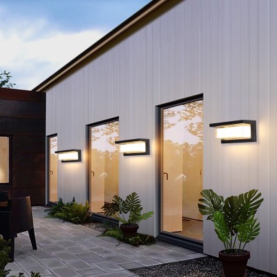 新中式户外防水壁灯LED外墙庭院别墅长条门口柱子阳台禅意灯具厂