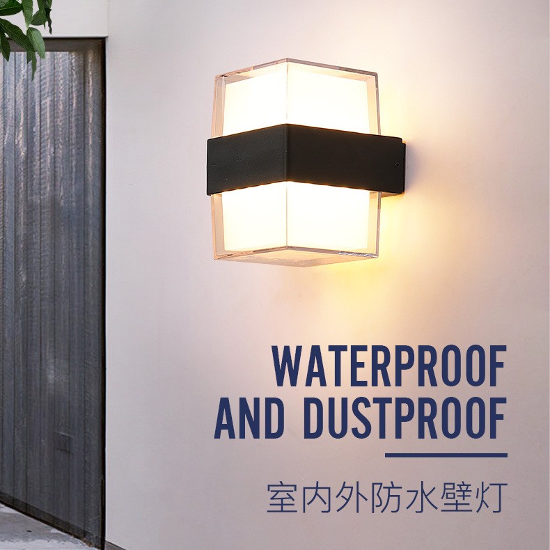 户外防水led壁灯酒店过道客厅卧室双PC透光罩楼梯走廊床头灯批发图2