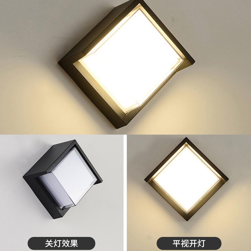 现货批发户外led壁灯门头阳台别墅庭院外墙室外方形圆形防潮灯具图2