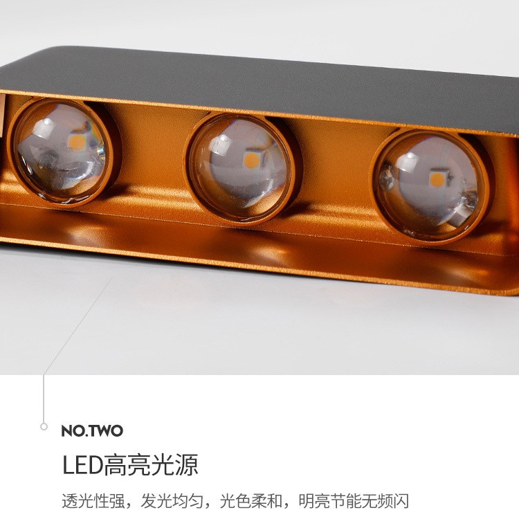 跨境新款户外壁灯LED双头上下发光4头6头8头阳台过道庭院射灯图3