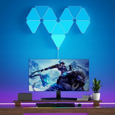 智能奇光板电竞房三角形拼接灯量子灯智能家居电视背景墙氛围灯