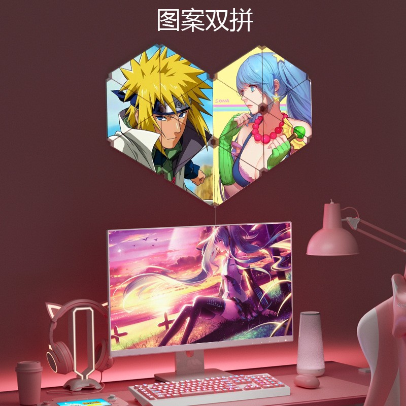 智能超薄三角形量子灯奇光板LED彩色创意装饰灯电竞氛围灯印LOGO图2