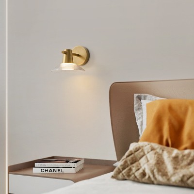 全铜卧室壁灯创意时尚床头灯壁灯现代简约轻奢 欧式走廊酒店壁灯