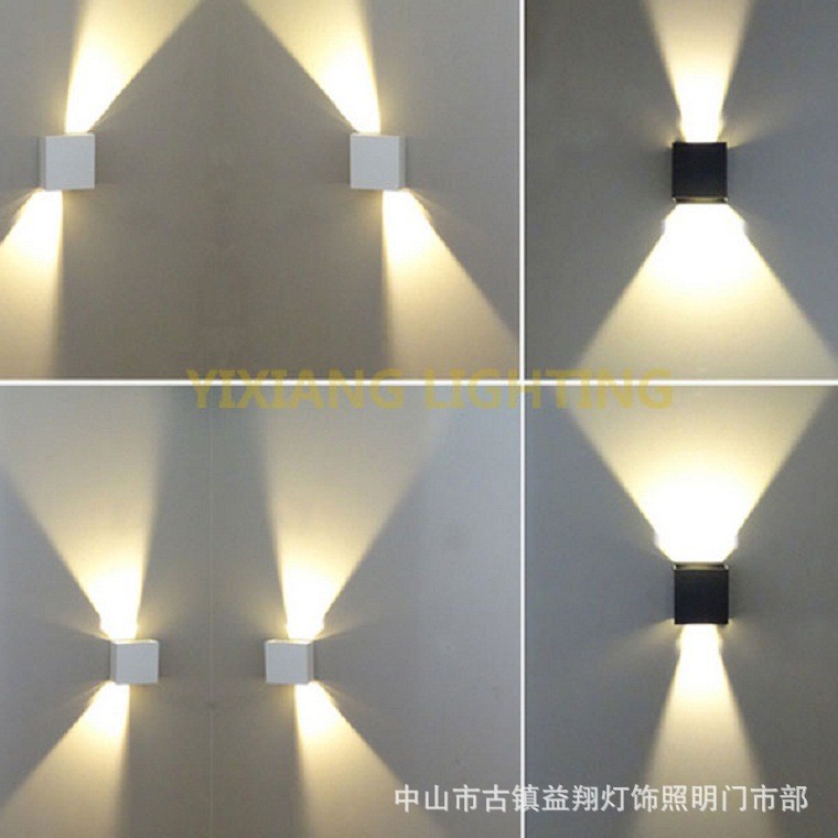 led壁灯户外防水可调墙壁灯方形酒店过道阳台床头卧室灯现代简约图2