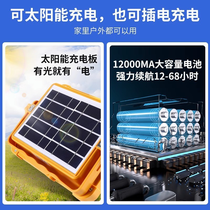 太阳能充电灯户外应急灯LED照明灯强光无线露营灯超亮摆 摊夜市灯图3