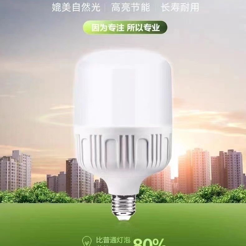 LED节能灯泡E27白光家用室内房间照明球泡灯工地照明灯螺丝夜市图2
