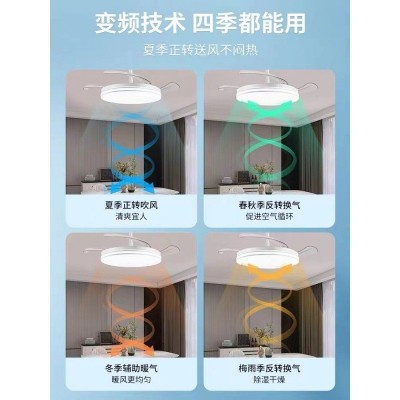 照明LED隐形风扇灯吊灯家用风扇灯吊扇一体客厅餐厅吊灯护眼